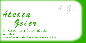 aletta geier business card